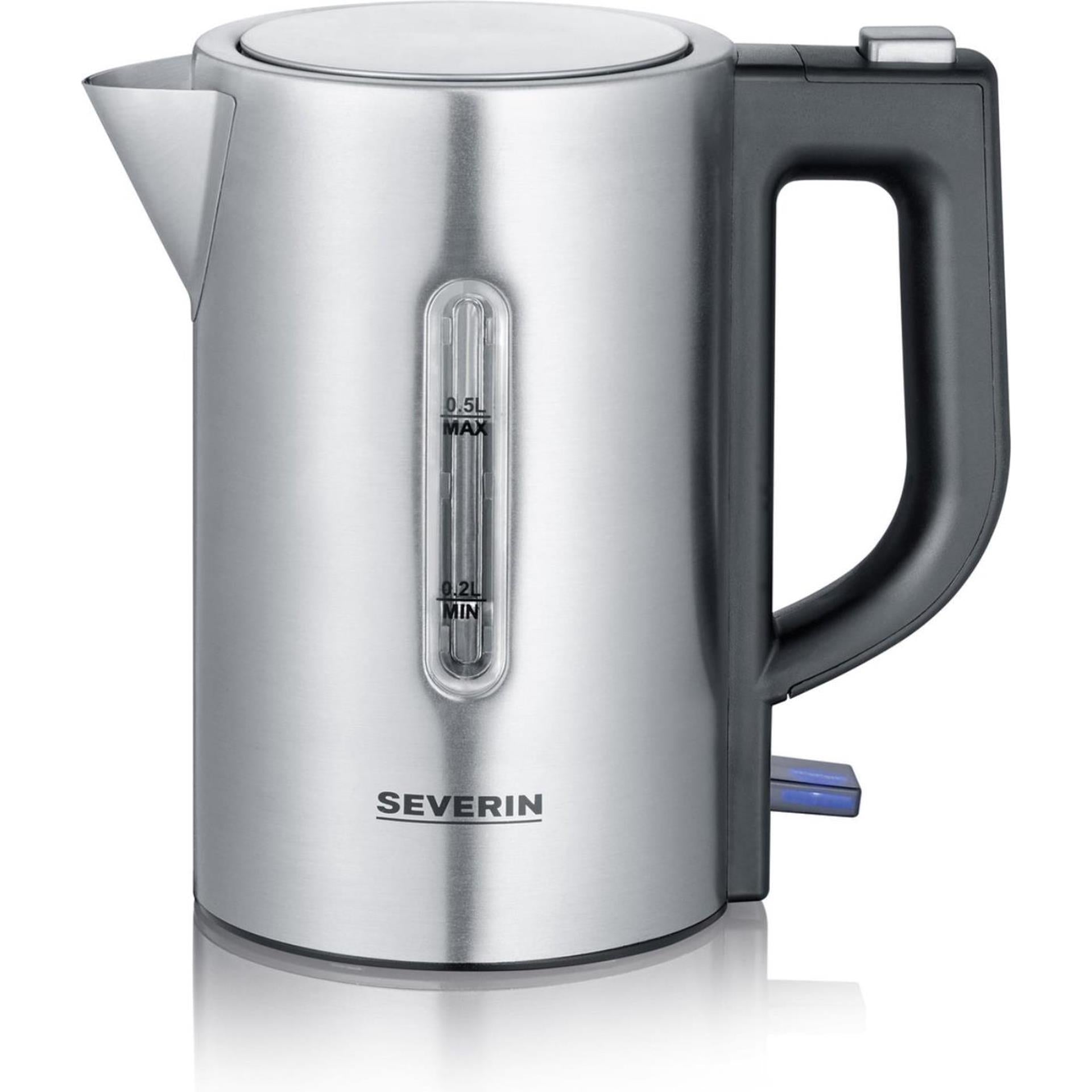 Severin wk3647 mini reiswaterkoker 0.5l 1100w rvs zwart