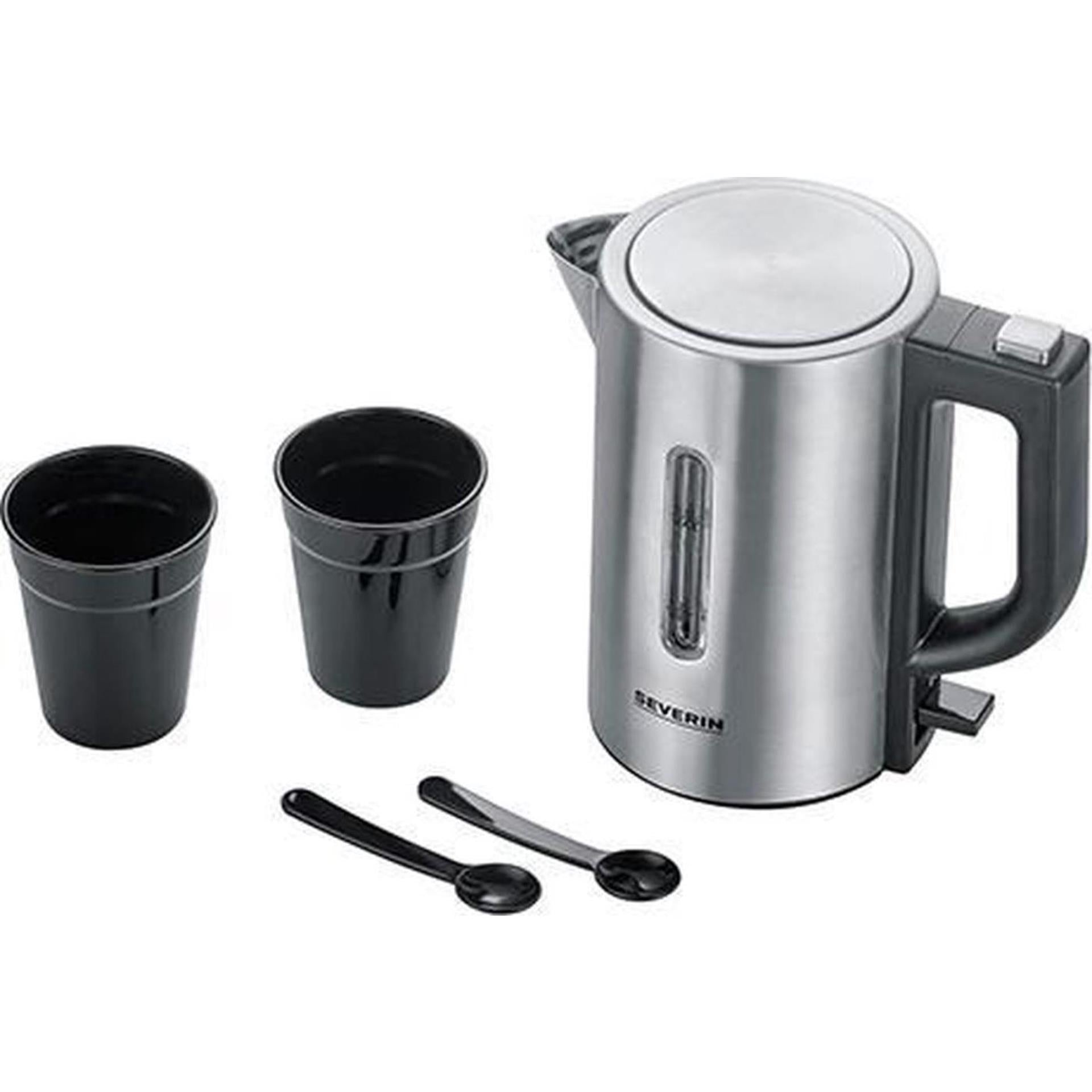 Severin wk3647 mini reiswaterkoker 0.5l 1100w rvs zwart