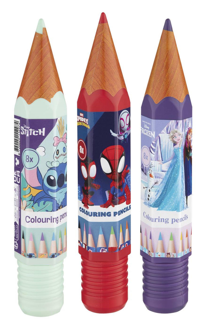 Disney spidey stitch frozen 8 kleurpotloden