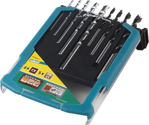 Wolfcraft boorset | steen hout | 9-delig | 1 set - 7116000