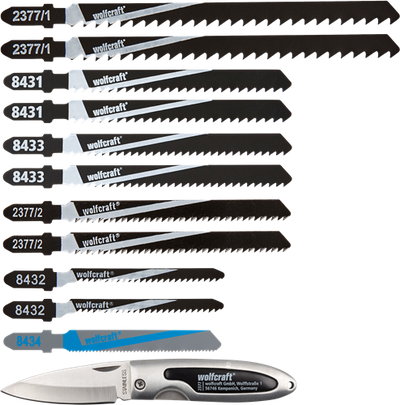 Wolfcraft decoupeerzaagblad-set | 12-delig | t-schaft | 1 set - 2377000