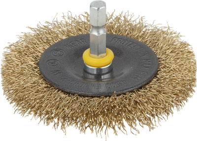 Wolfcraft draadborstel | messing | 6-kant schacht | ø75 x 10mm | 1 stuk - 2110000