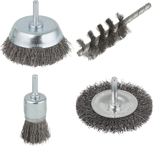 Wolfcraft draadborstel set | ronde schacht | 4-delig | 1 set - 2133000