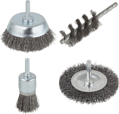 Wolfcraft draadborstel set | ronde schacht | 4-delig | 1 set - 2133000