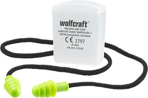 Wolfcraft oordoppen | met koord | 1 paar - 4962000
