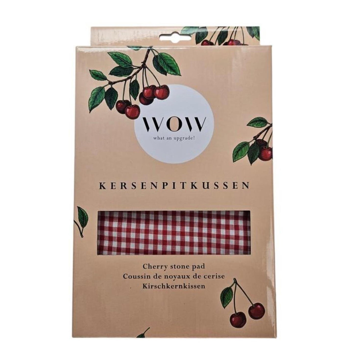 Wow kersenpitkussen 20x30cm rood-wit