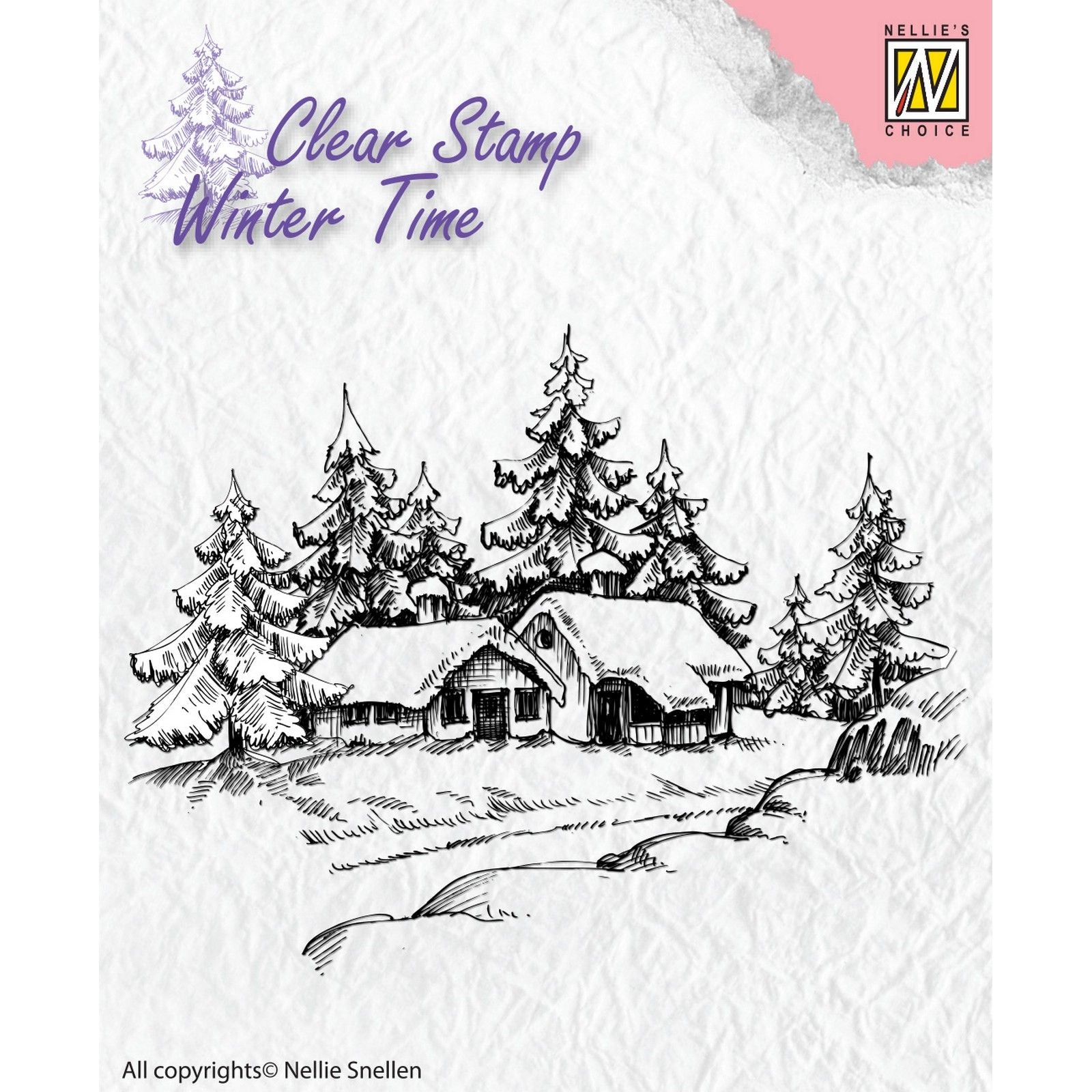 Nellie's choice • winter time clear stempels wintery house