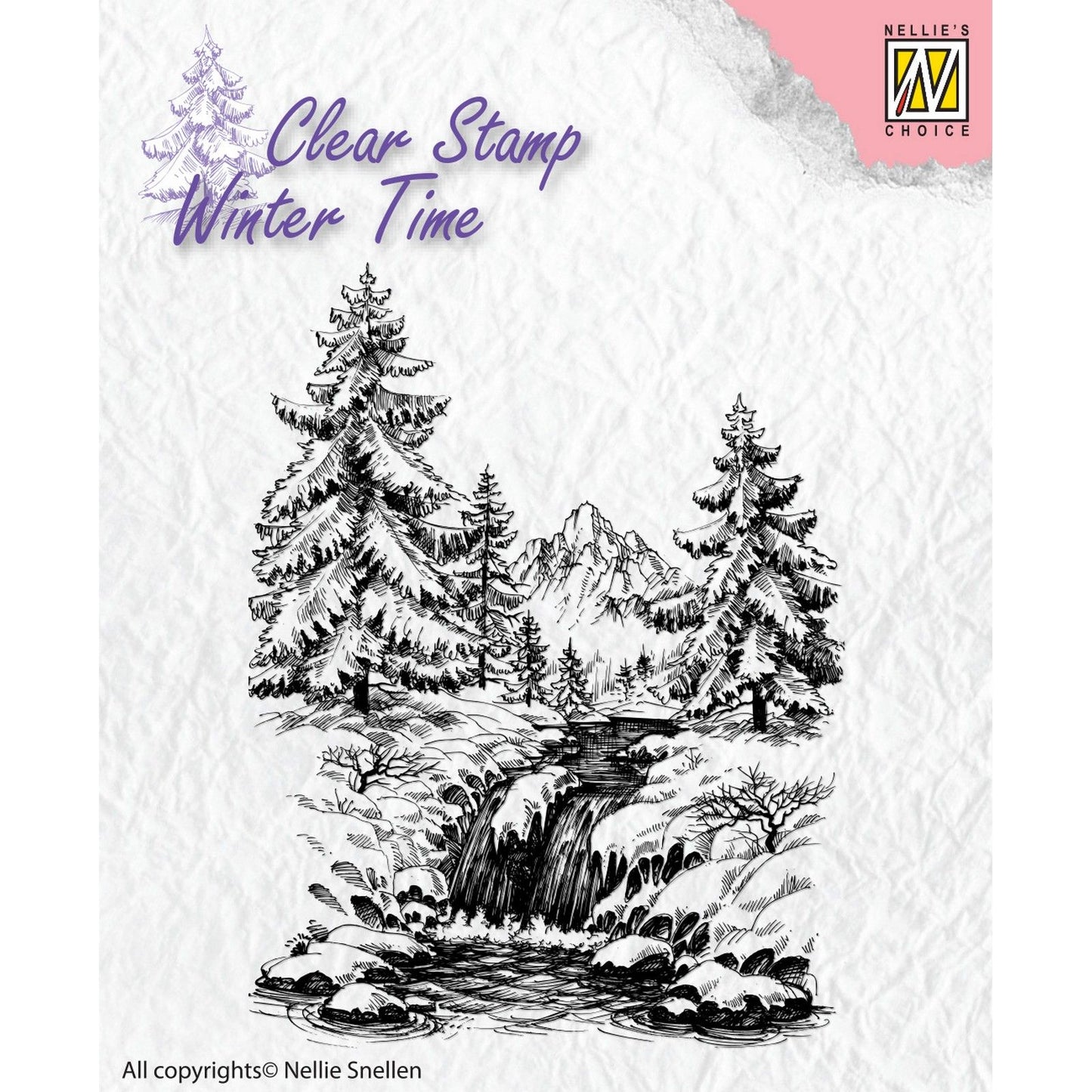 Nellie's choice • winter time clear stempels winter waterfall