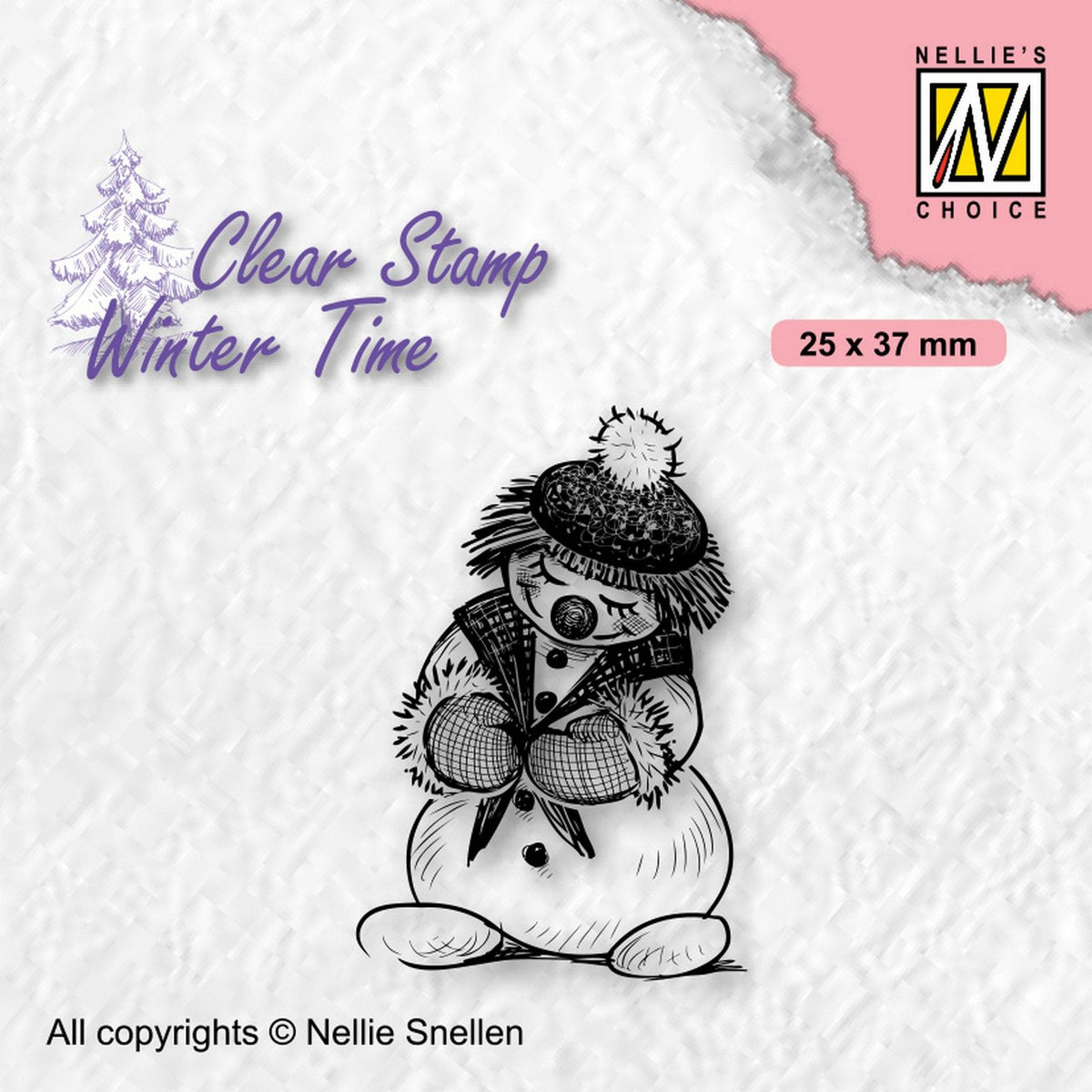 Nellie's choice • winter time clear stempels shy snowman