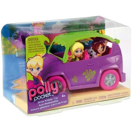 polly pocket duik en glij auto met figuurtje