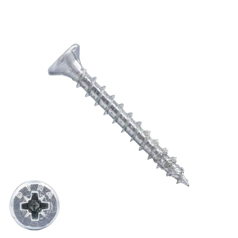 Dynaplus unischroef spaanplaatschroef vz (verzinkt) pk (platkop) pz2 4.0x35 | 200 stuks - 0280.01.25401