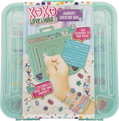 xoxo love en hugs, sieraden creation box met stikkers om alles nog leuker te maken