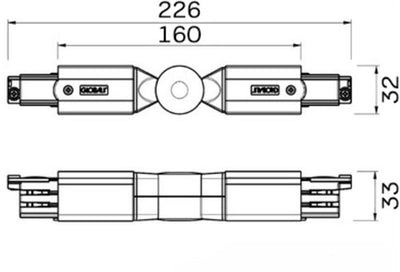Enzo xts hoekstuk instelbaar tbv. rail 3-fasen zwart - 5050044