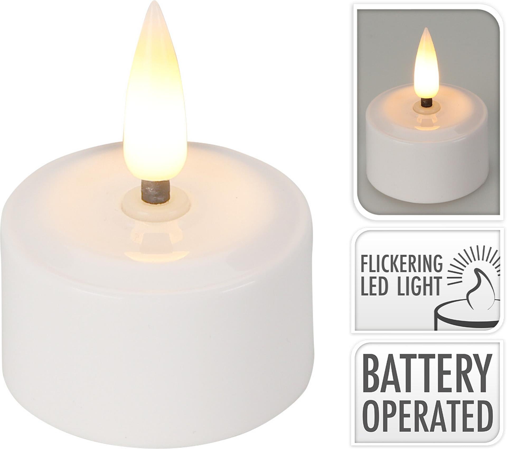 Home styling oplaadbaar led theelichtset 4-delig ø4cm