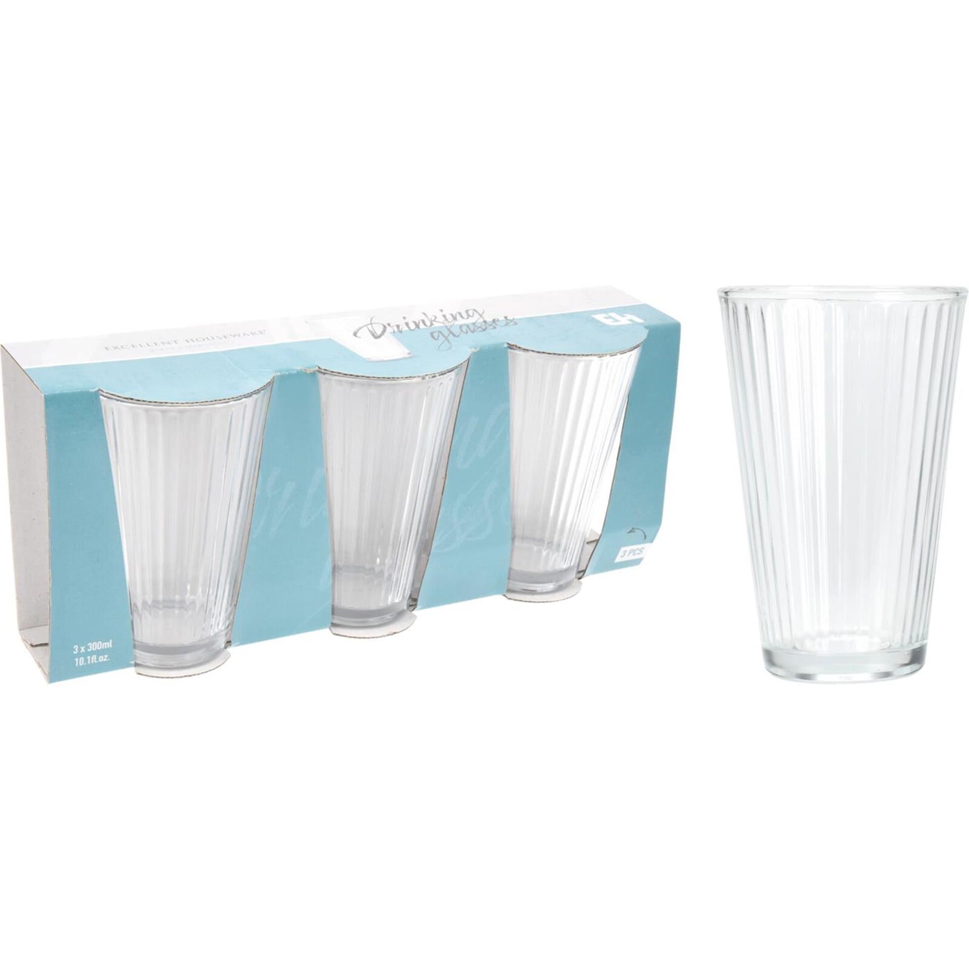 Excellent houseware drinkglazenset 3-delig 300ml