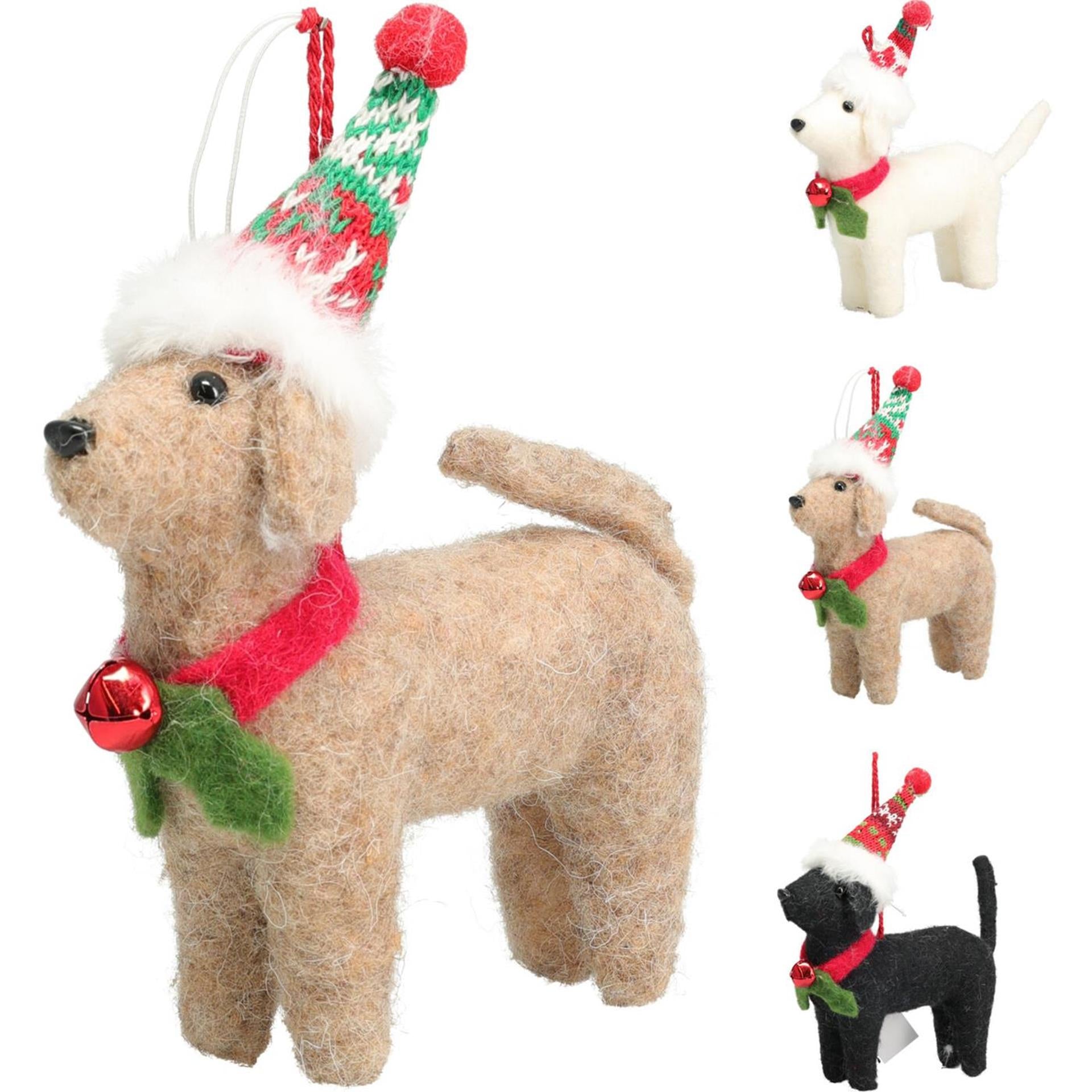 Poedel hond hangdeco 15cm 3ass