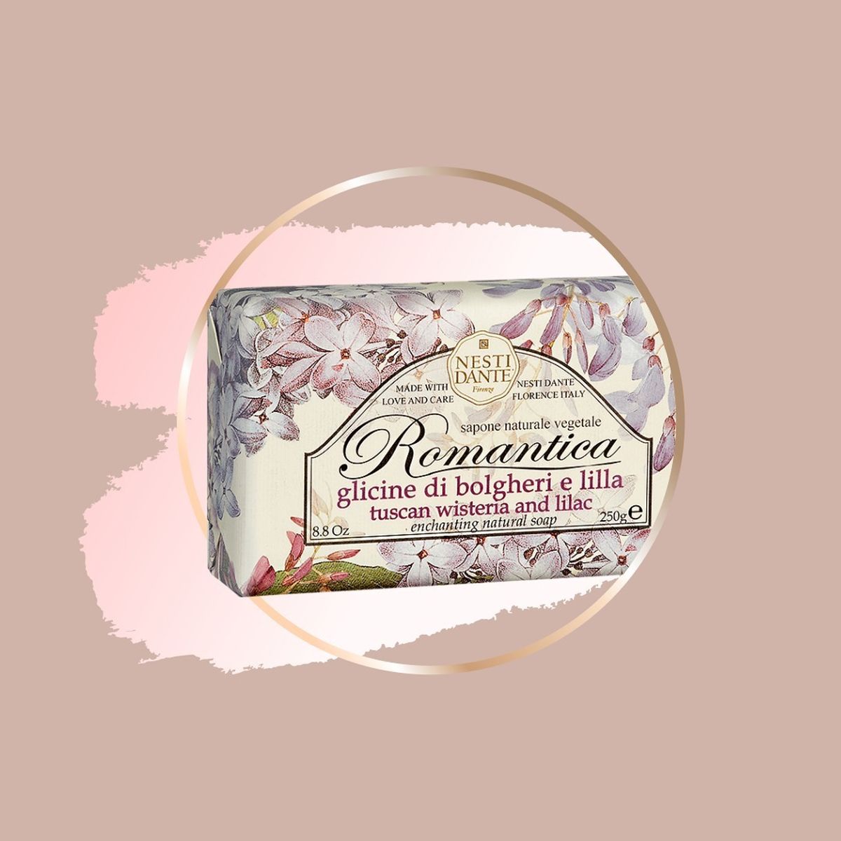 Nesti dante romantica tuscan wisteria liliac zeep 250gr.