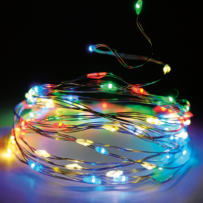 Zilverdraad led multicolor 320 leds 3190cm