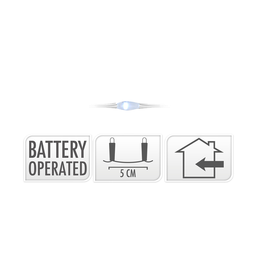 Zilverdraad led wit 100 leds 495cm