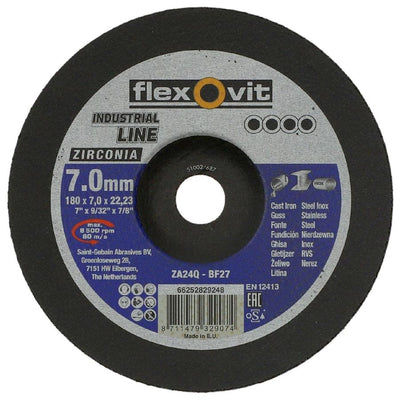Flexovit abs zirconia 180x7x22.23 za24q t27 rvs | 10 stuks