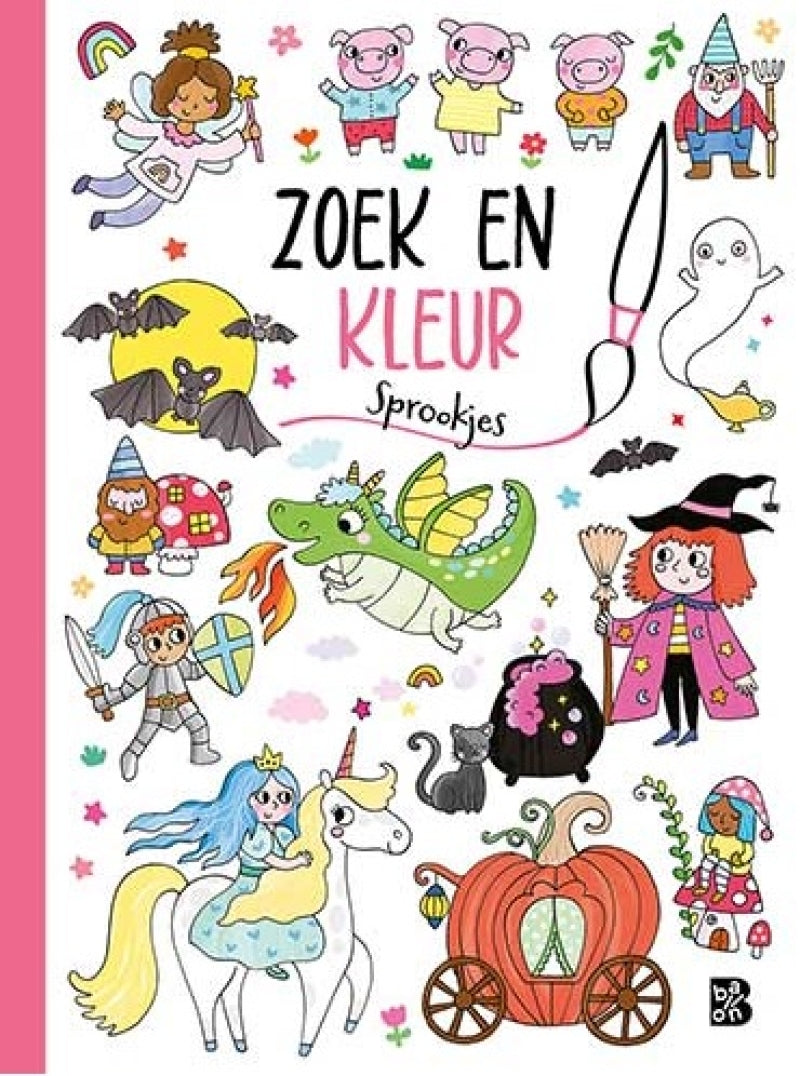 Ballon zoek en kleur: sprookjes