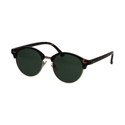 Spectrum zonnebril club rond havana goud groen unisex