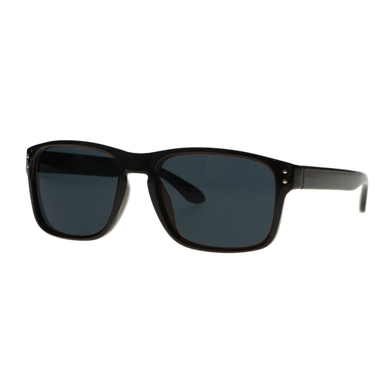 Spectrum zonnebril zwart rechthoek bruin glas unisex