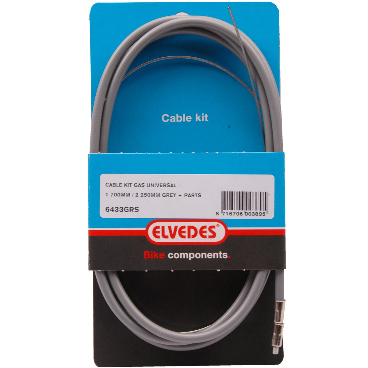 Elvedes gaskabel compleet ton grijs (6433 grs)