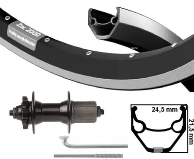 Kgs achterwiel 28 inch (622) zac421 zw zil disk 8-10 sp 6 bout uitval