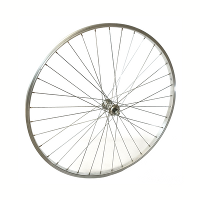 Voorwiel 28x1 5 8x1 3 8 Aluminium velg, zilver. vaste as