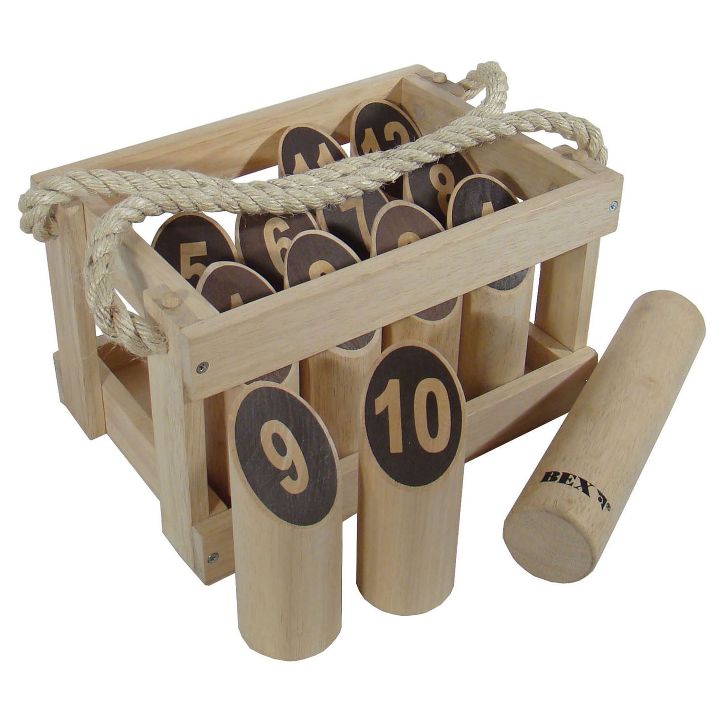 Kubb Number Original Rubber Hout in Houten Kist