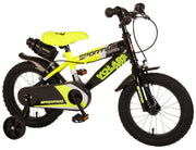 Volare Sportivo Kinderfiets Jongens 14 inch Neon Geel Zwart Twee Handremmen 95% afgemonteerd - afbeelding 2
