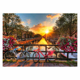 Ravensburger Puzzel Fietsen in Amsterdam, 1000st. - afbeelding 2