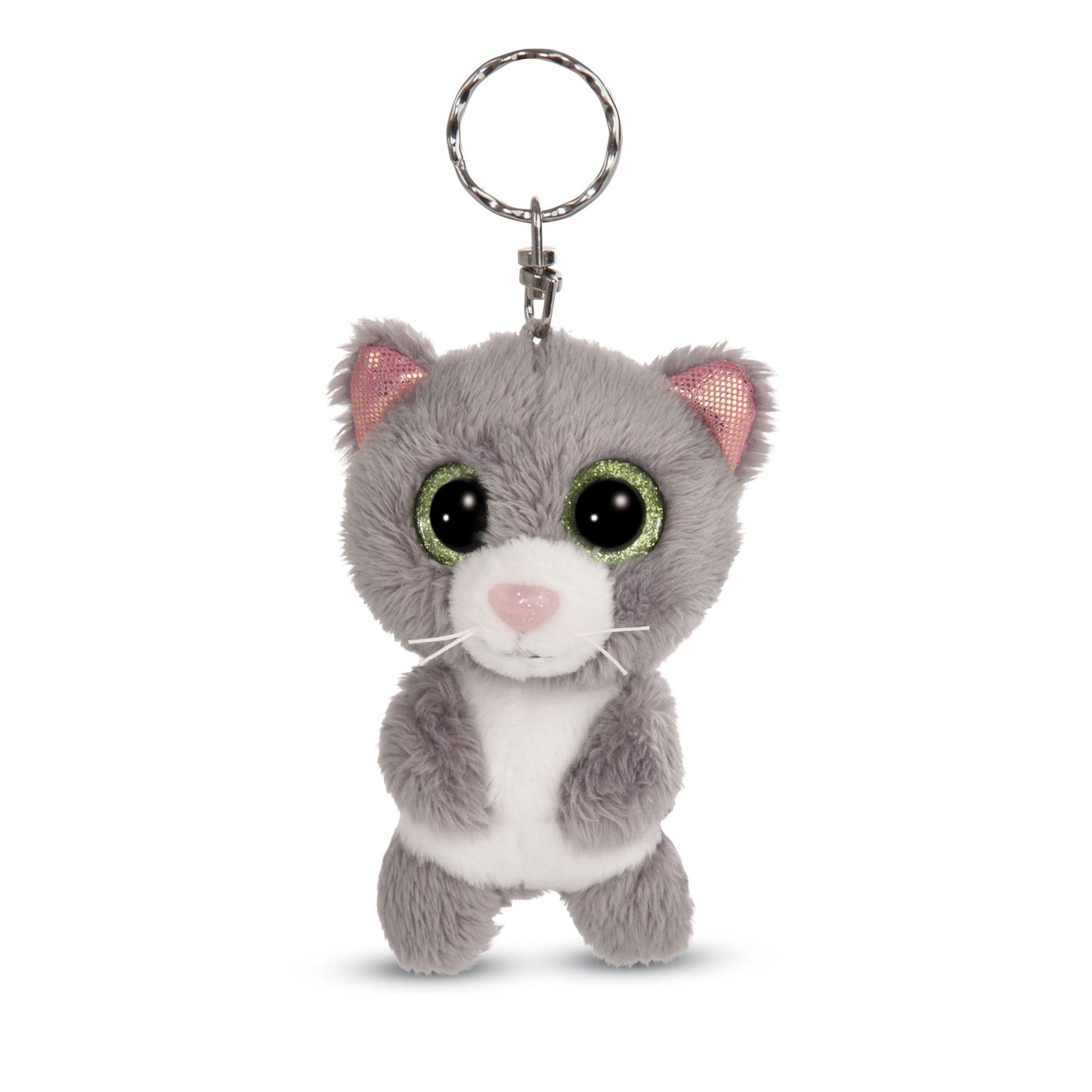 Nici Glubschis Pluchen Sleutelhanger Kat Grijs Felinja, 9cm