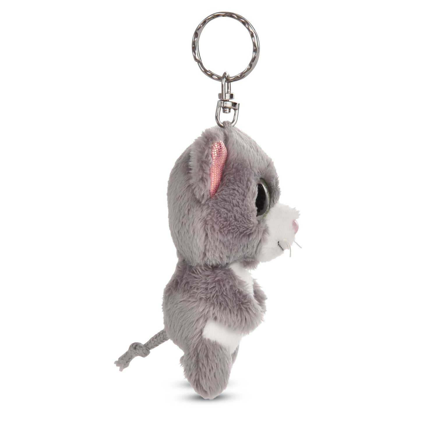 Nici Glubschis Pluchen Sleutelhanger Kat Grijs Felinja, 9cm