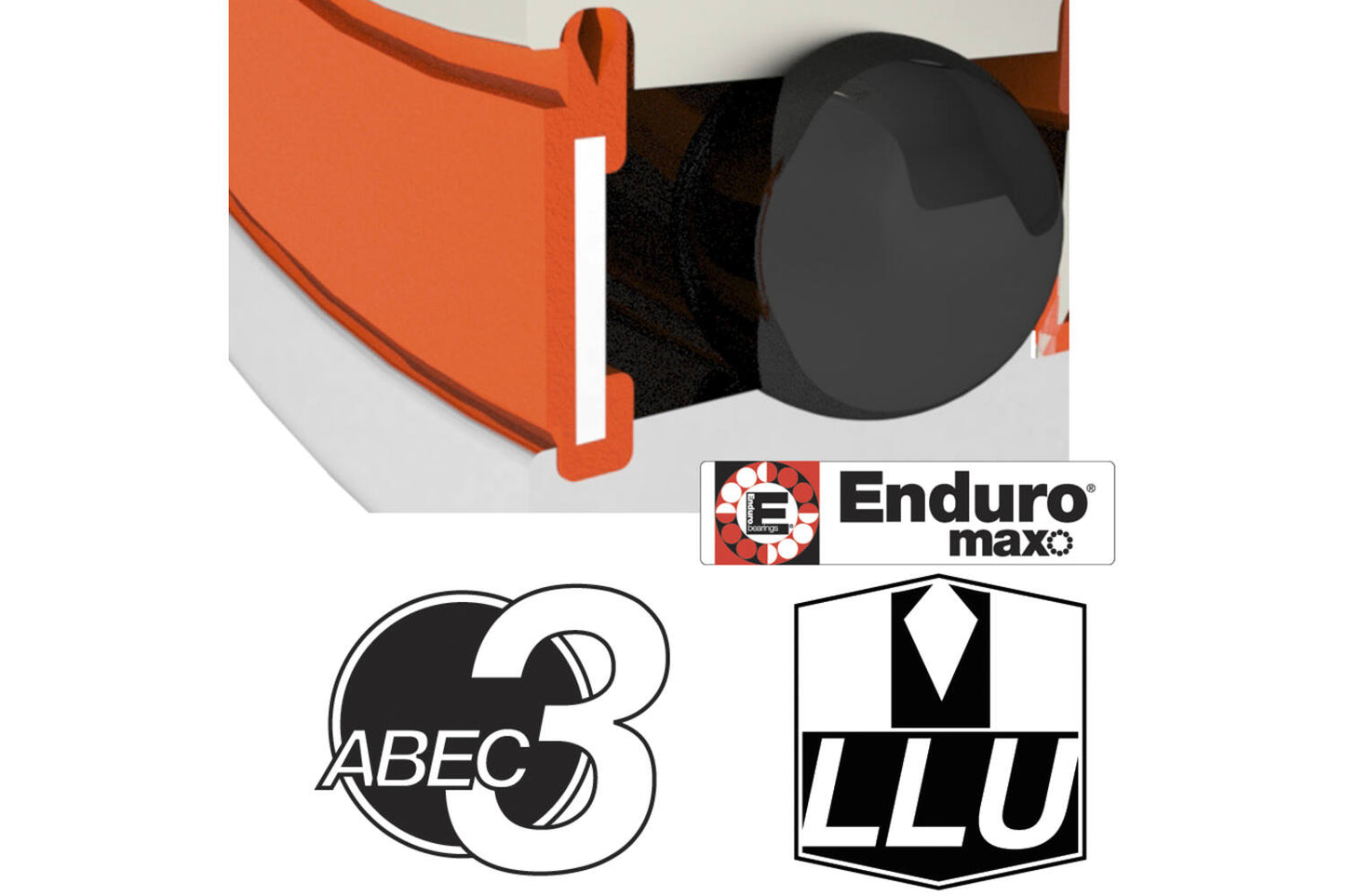 Enduro Lager 608 llu 8x22x7 abec 3 max zwart oxide