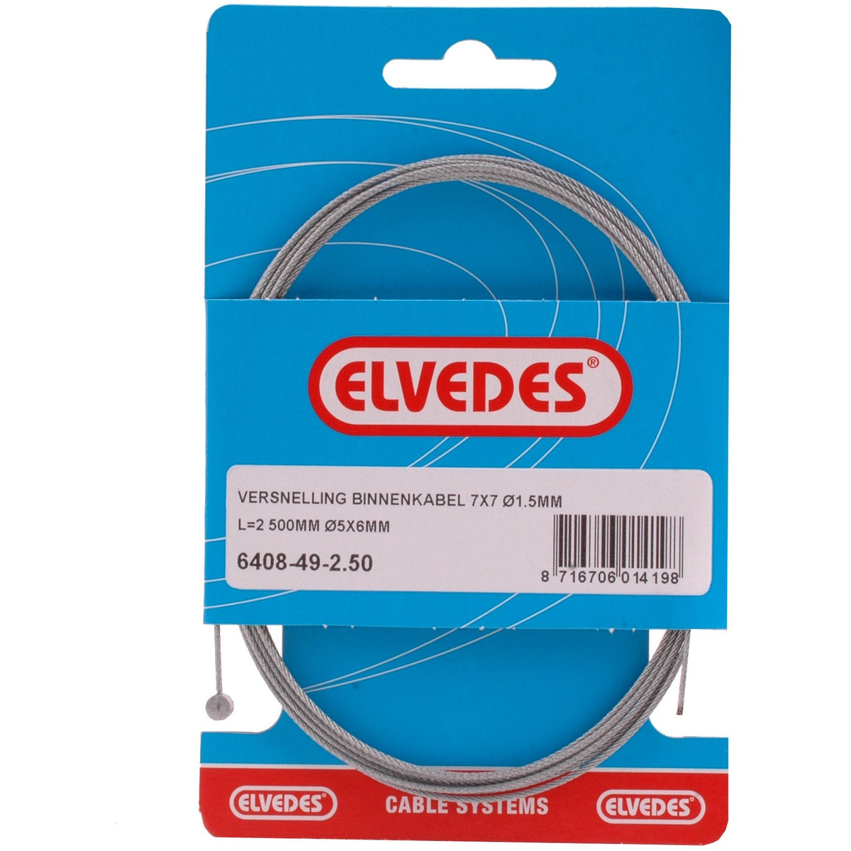 Elvedes gaskabel binnen ton (6408 49-2.50)