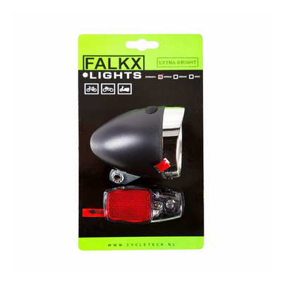 Falkx FALKX Sun Set II LED verlichting set . Koplamp +en spatbord achterlicht (hangverpakking).