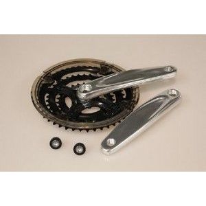 Lasco crankset 24 34 42t zilver zwart verdiept -4mm