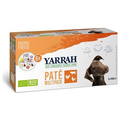 Yarrah Organic hond multipack pate kalkoen kip rund