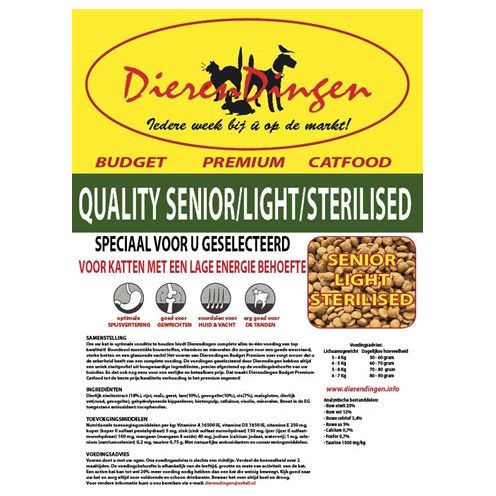 Budget premium catfood quality senior light sterilised