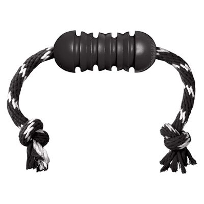 Kong Extreme dental met touw zwart wit