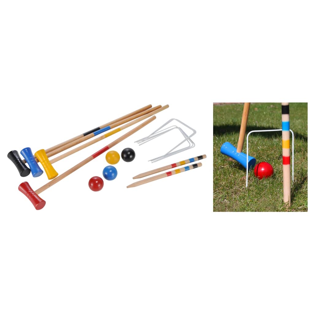HI HI 18-delig croquetspel 4 spelers hout