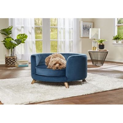Enchanted pet Enchanted hondenmand sofa rosie peacock blauw