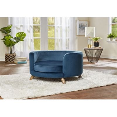 Enchanted pet Enchanted hondenmand sofa rosie peacock blauw