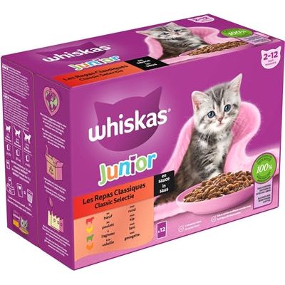 Whiskas Multipack pouch junior selectie vlees in saus