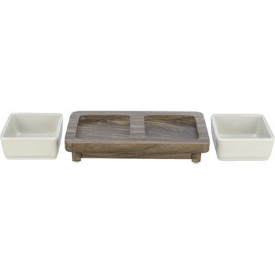 Trixie Voerbak hond set citystyle keramiek grijs bruin