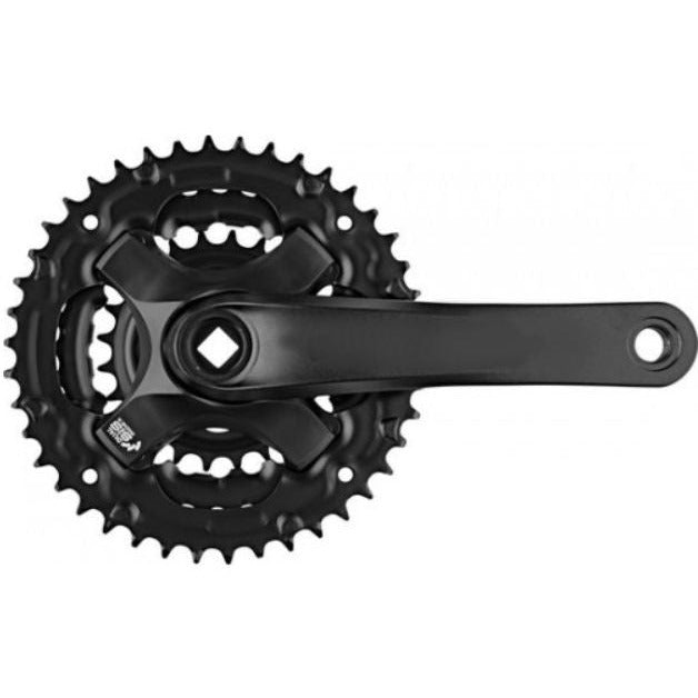 Samox Crankset 170 mm triple 48 38 28 t mat zwart 4 mm