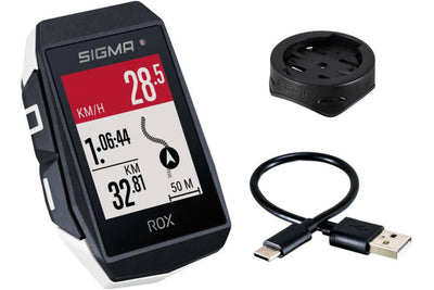 Sigma rox 11.1 evo gps zw wit standaard stuurhouder + usb-c laadkabel