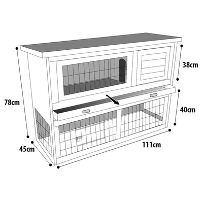 FLAMINGO FLAMINGO Konijnenhok Loft 111x45x78 cm bruin
